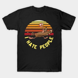 I Hate People Funny Turkey Thanksgiving Day Gift T-shirt T-Shirt